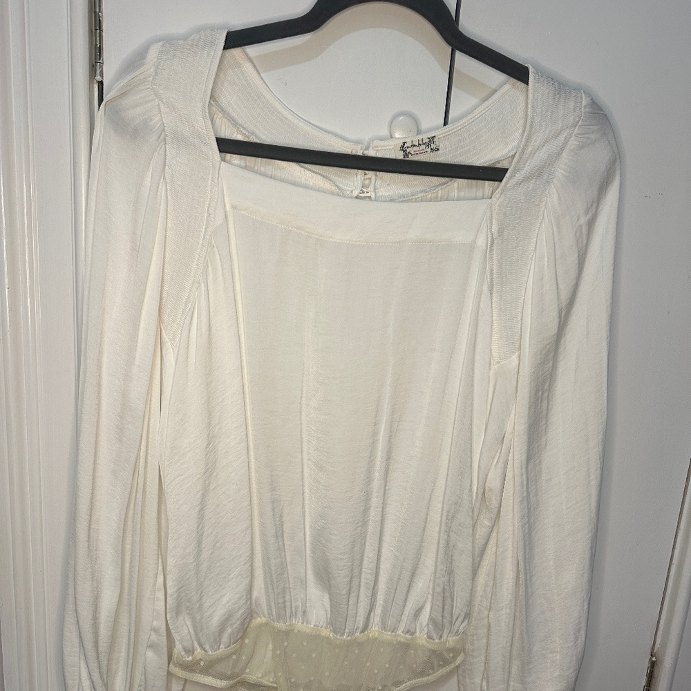 Free People White Blouse Bodysuit